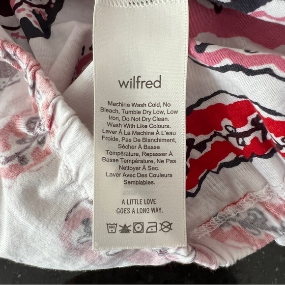 Aritzia Wilfred Paisley Print Short Sleeve Crop Top Bottom Elastic Hem Size XS - Picture 8 of 8